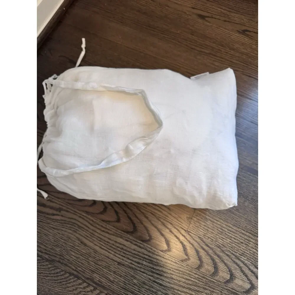 Nordstrom 100% Linen Queen White Duvet Cover & 2 Sham Set NEW
